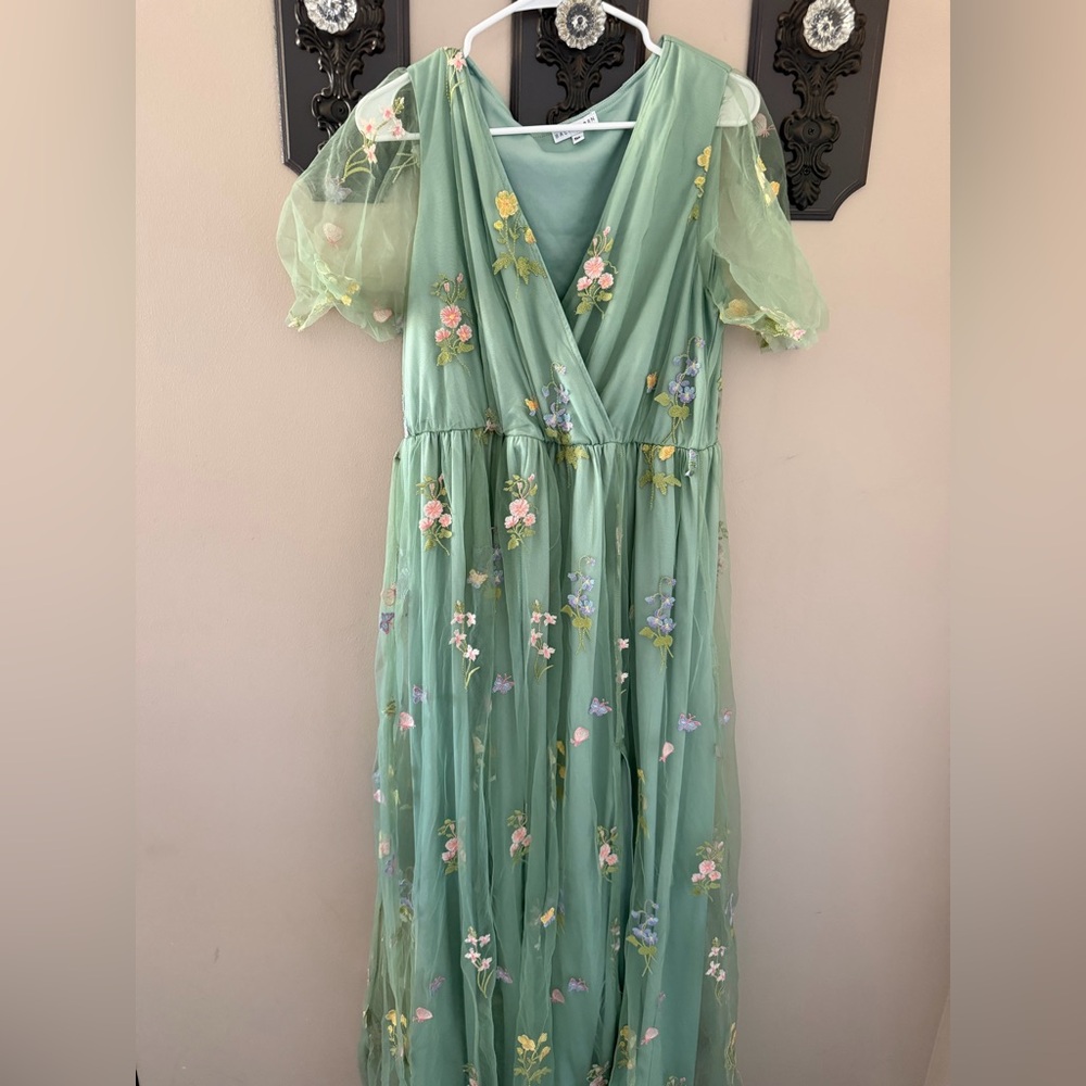 Baltic Born Green Floral Maxi Dress
